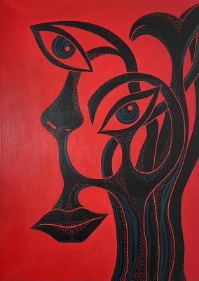 Red giraffe. Lantsova Nadezhda