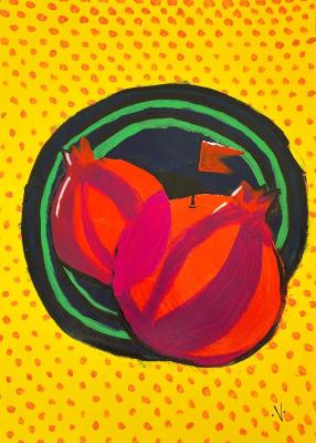 Original Abstract Art. Fruits. Green, yellow, red. ������ ��������