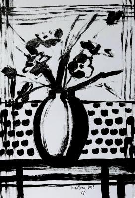 Abstract Art. Flowers. Black and white. Dudchak Vladlena