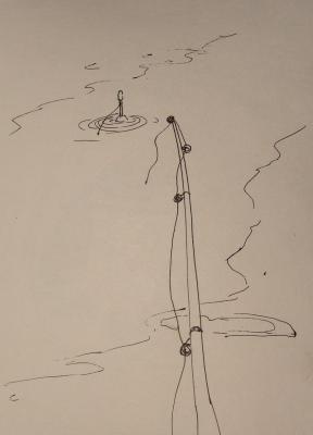 A minute sketch on a fishing trip. Roshina-Iegorova Oksana