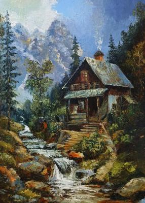 Картина «Дом у горного ручья»