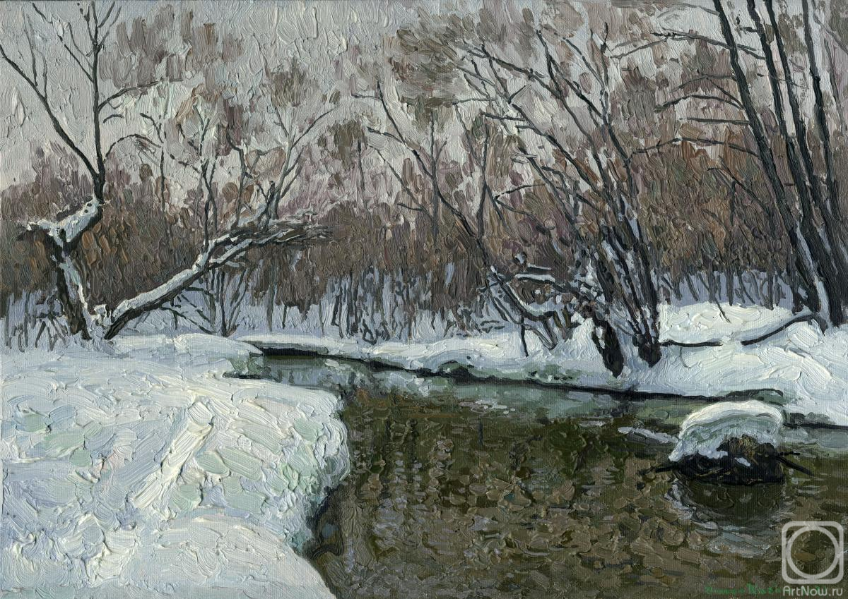 Kozhin Simon. February in Kuzminki. The Churilikha River