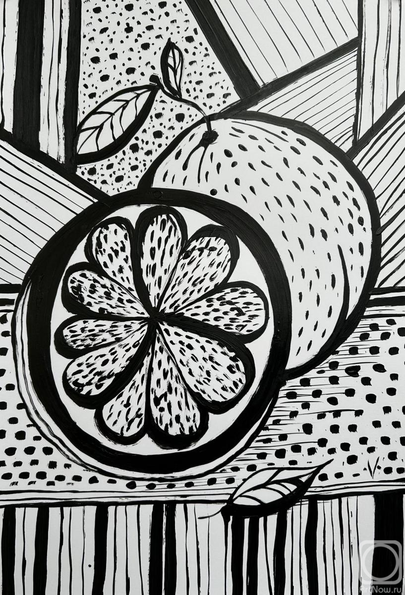 Dudchak Vladlena. Abstract Art. Fruits. Black and white