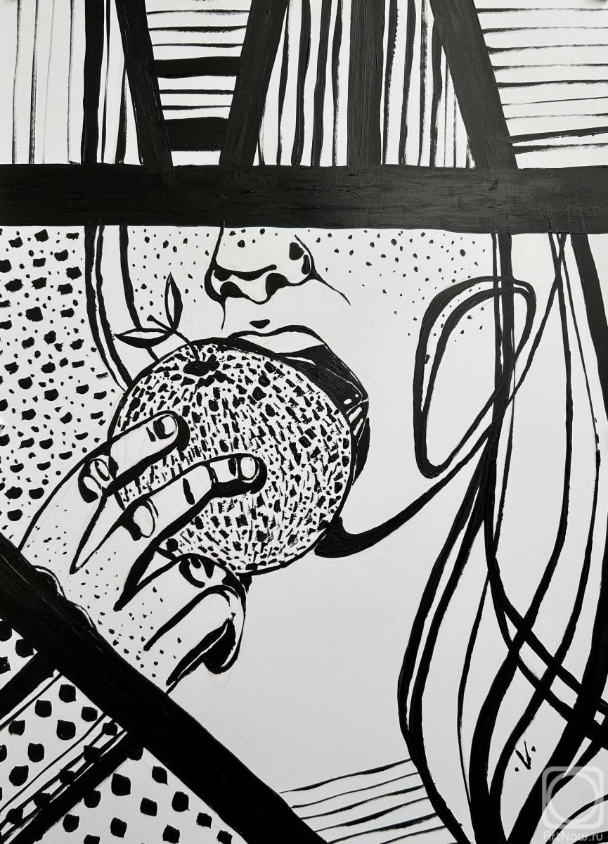 Dudchak Vladlena. Abstract Art. Fruits. Black and white