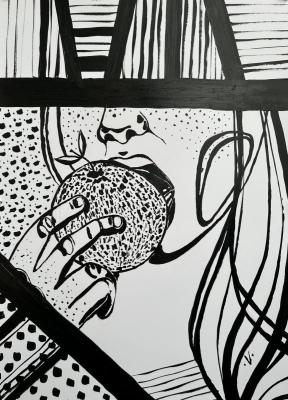 Abstract Art. Fruits. Black and white. Dudchak Vladlena