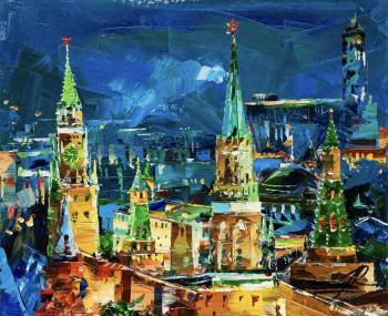 Under the chimes: Kremlin towers in festive glow. Rodries Jose