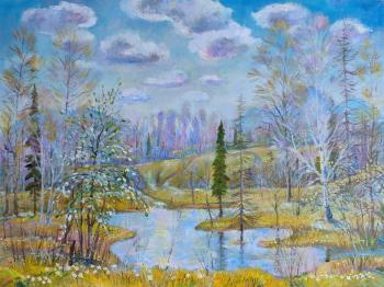 Spring forest, oil on canvas, 60x80 cm. 2025 (60X80 Cm Painting). Habletdinov Rashid