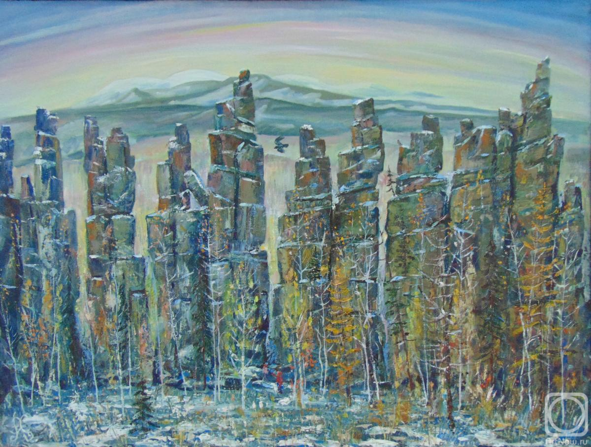 Habletdinov Rashid. Autumn among the rocks. Inzer teeth", oil on canvas, 60x80 cm. 2019