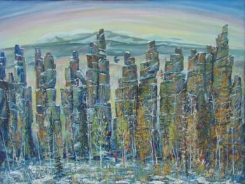 Autumn among the rocks. Inzer teeth", oil on canvas, 60x80 cm. 2019 (60X80 Cm Painting). Habletdinov Rashid