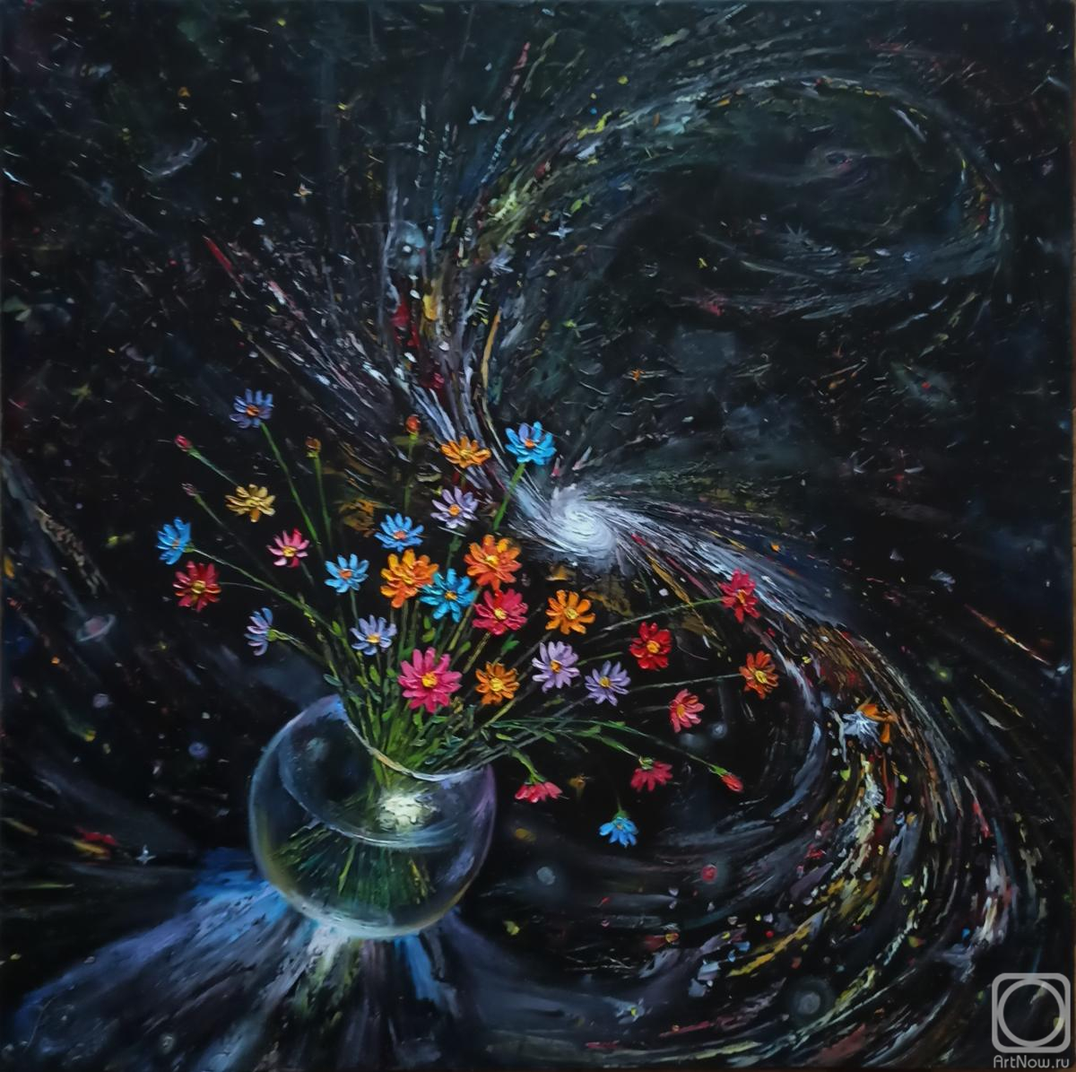 Habletdinov Rashid. Happy birthday to the galaxy!" oil on canvas 70x70 cm 2023