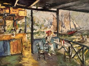 An original copy of K. Korovin's painting "The Pier in Gurzuf.". Tomarova Ekaterina