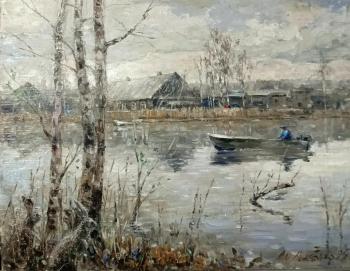 Rescuing hares during the spring river flood