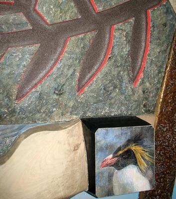 Penguin / Composition on the East wall of a Kindergarten staircase interior (detail) (Sea Fauna). Yudaev-Racei Yuri