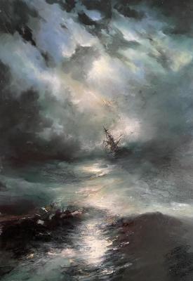 Seascape based on I.K. Aivazovsky. Borisov Mikhail