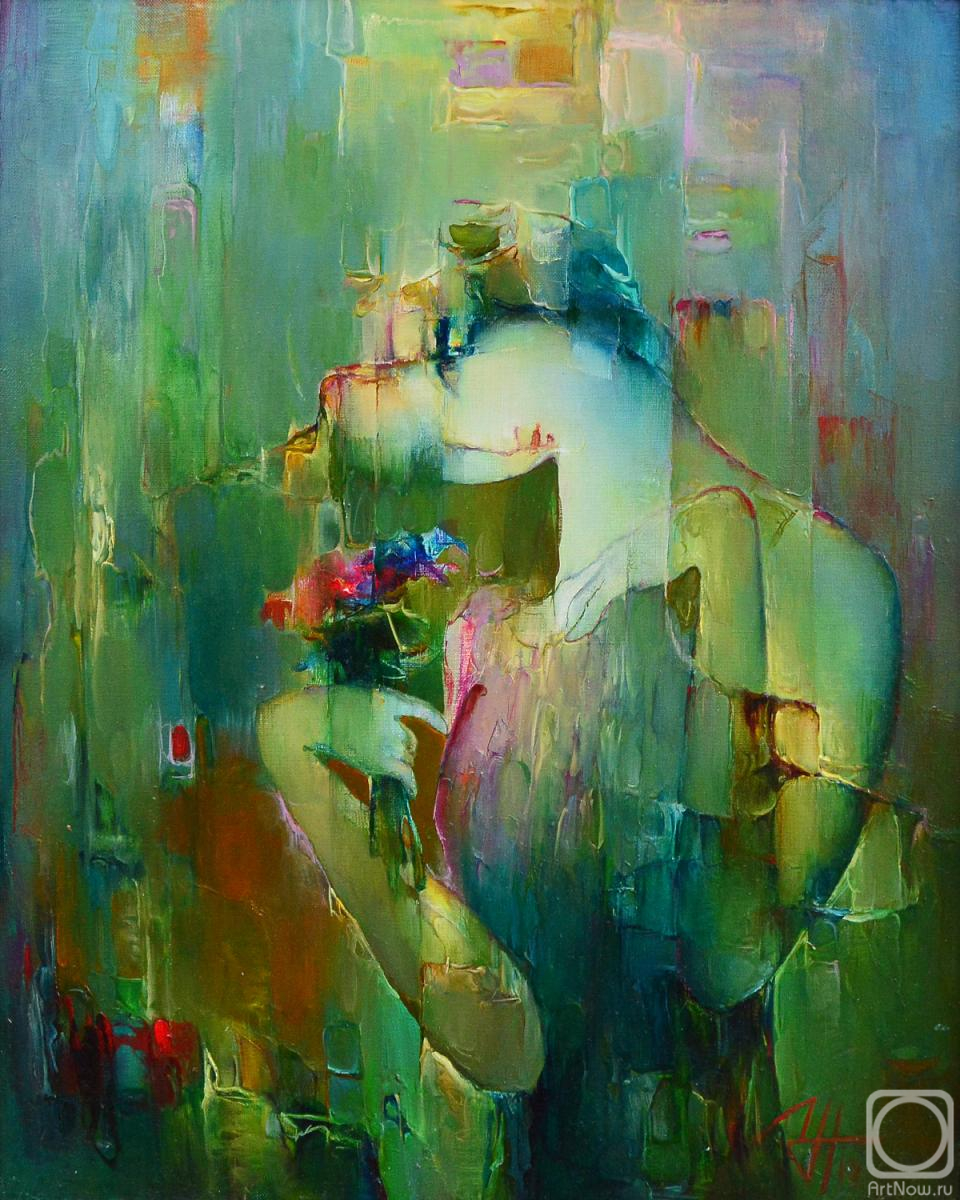 �������. �������� �����. Girl with flowers