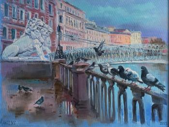 Pigeons on the Lion Bridge. Martens Helen