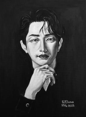 Black and White: The Honest Portrait (Moody Portrait Painting). Povolokina Elena