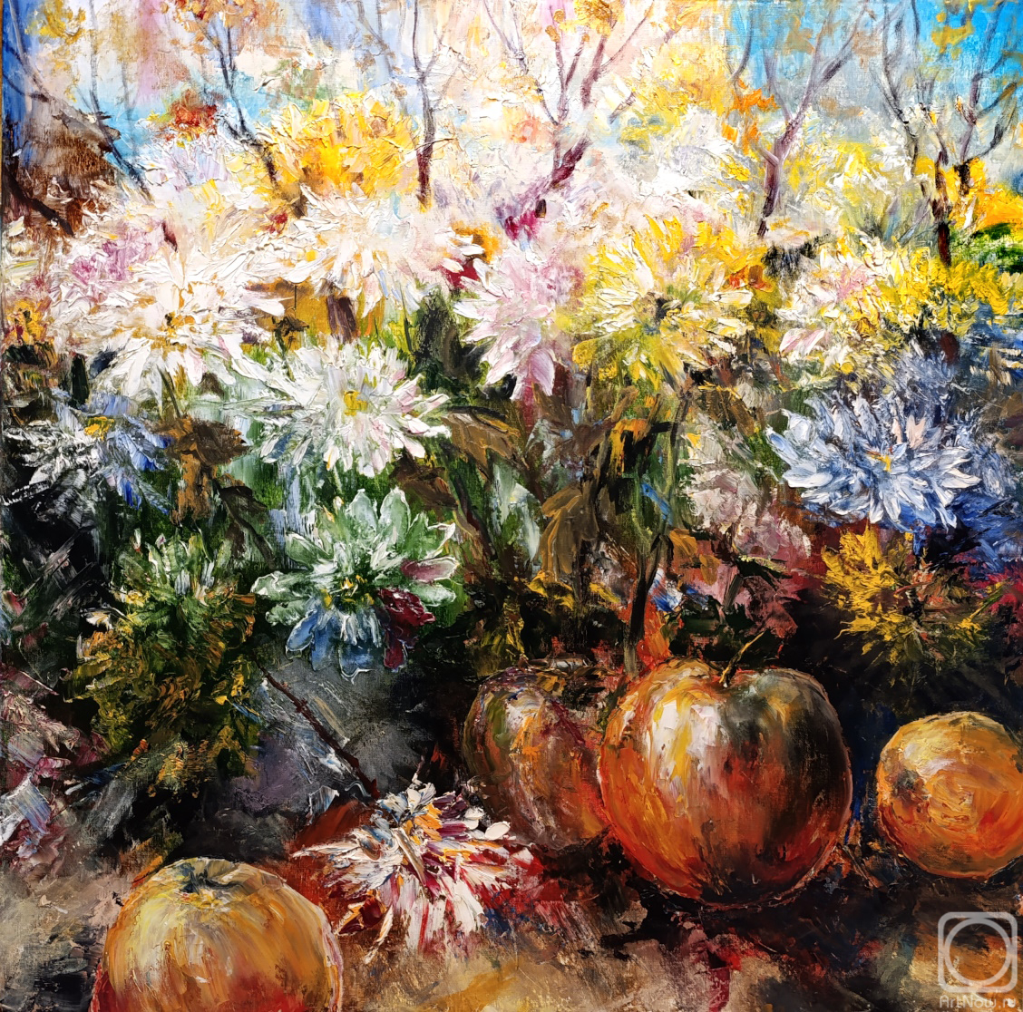 Murtazin Ilgiz. Chrysanthemums with apples