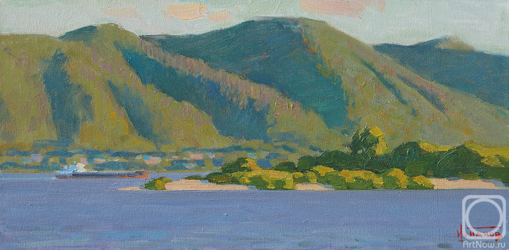Panov Igor. Volga. Evening mountains