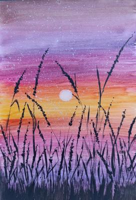 Sunset over the steppe. Virnaya Olga