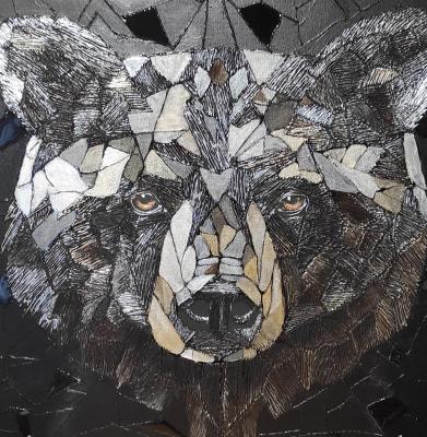 Portrait of a bear. Acrylic mosaic. Bocharnikova Natalya