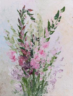 Gladioli with a palette knife (Paintings With Palette Knife). Virnaya Olga