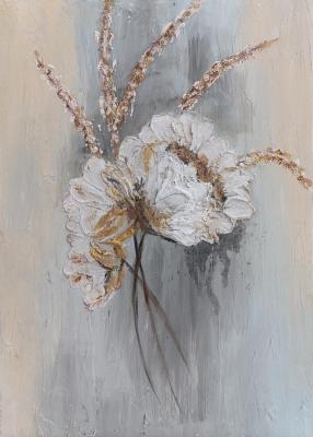 Lush peonies and spikelets. Virnaya Olga