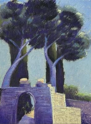 Arched Portal in the Shadows of Pine Trees (Interior In Southern Style). Balashova Natalya