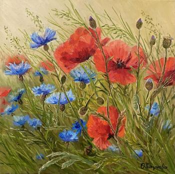 Poppies and cornflowers (Painting Of Wildflowers). Tikunova Olga