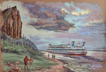 Motor Ship Mikhail Svetlov at the Lena Pillars. Shihova Yuliya