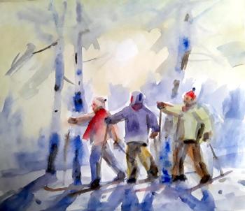 Skiers. Knecht Aleksander