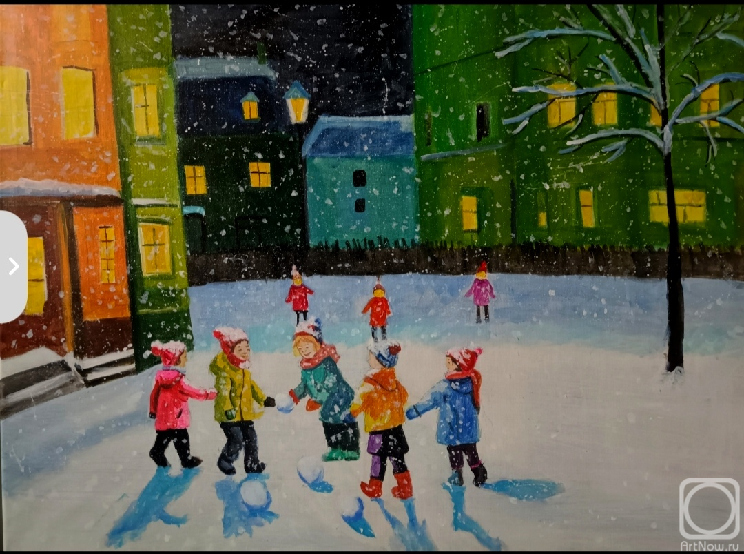 Chuzhakova Olga. In the evening in the courtyard