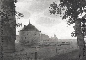 Vyborg. At sunset. Round Tower and Market Square. Eldeukov Oleg