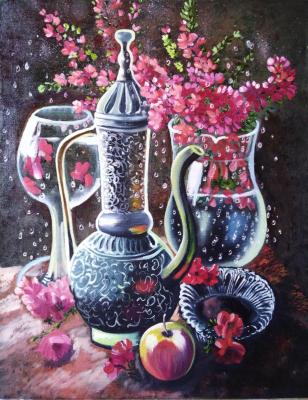 Still life with pink flowers. Mironova Margarita