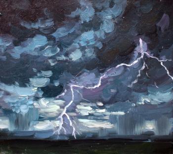 Thunderstorm in the field (Evening In The Field). Fyodorova-Popova Tatyana