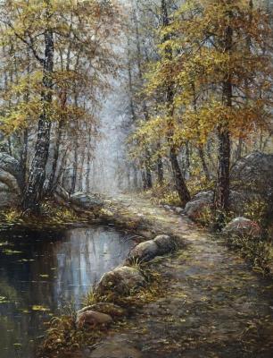 Autumn landscape with a pond