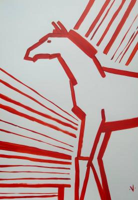 Abstraction. Red Horse (Heart Energy). Dudchak Vladlena