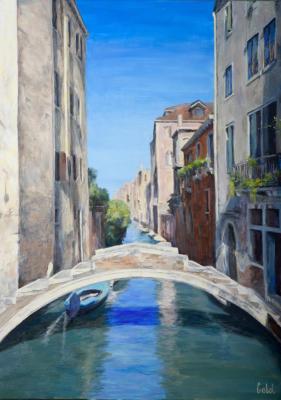 Little bridge in Cannaregio, Venice (Venetian Canal Art). Goldstein Tatyana