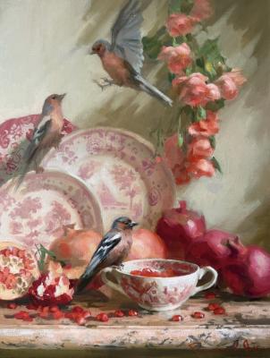 Картина «Натюрморт с зябликами»