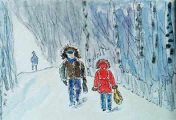Winter day. On business (Artist Exhibition). Savelyeva Elena