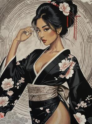 Girl in a silk negligee