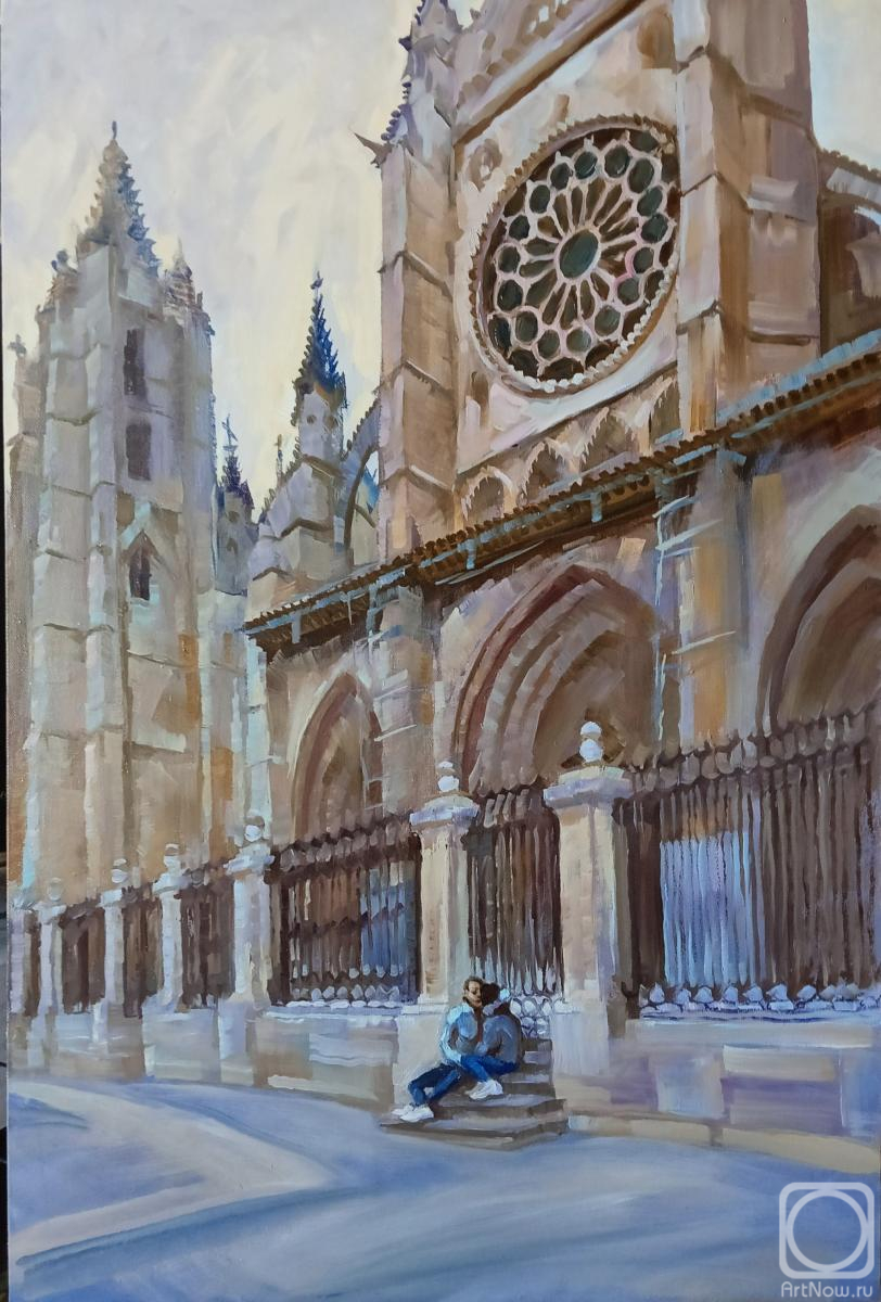 Dobrovolskaya Gayane. Spain, Leon, lovers at the cathedral