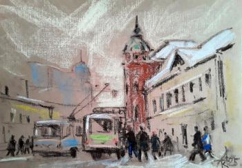 Urban motif (Cityscape In Pastel). Knecht Aleksander