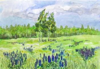 Lupines. Lebedev Vladimir