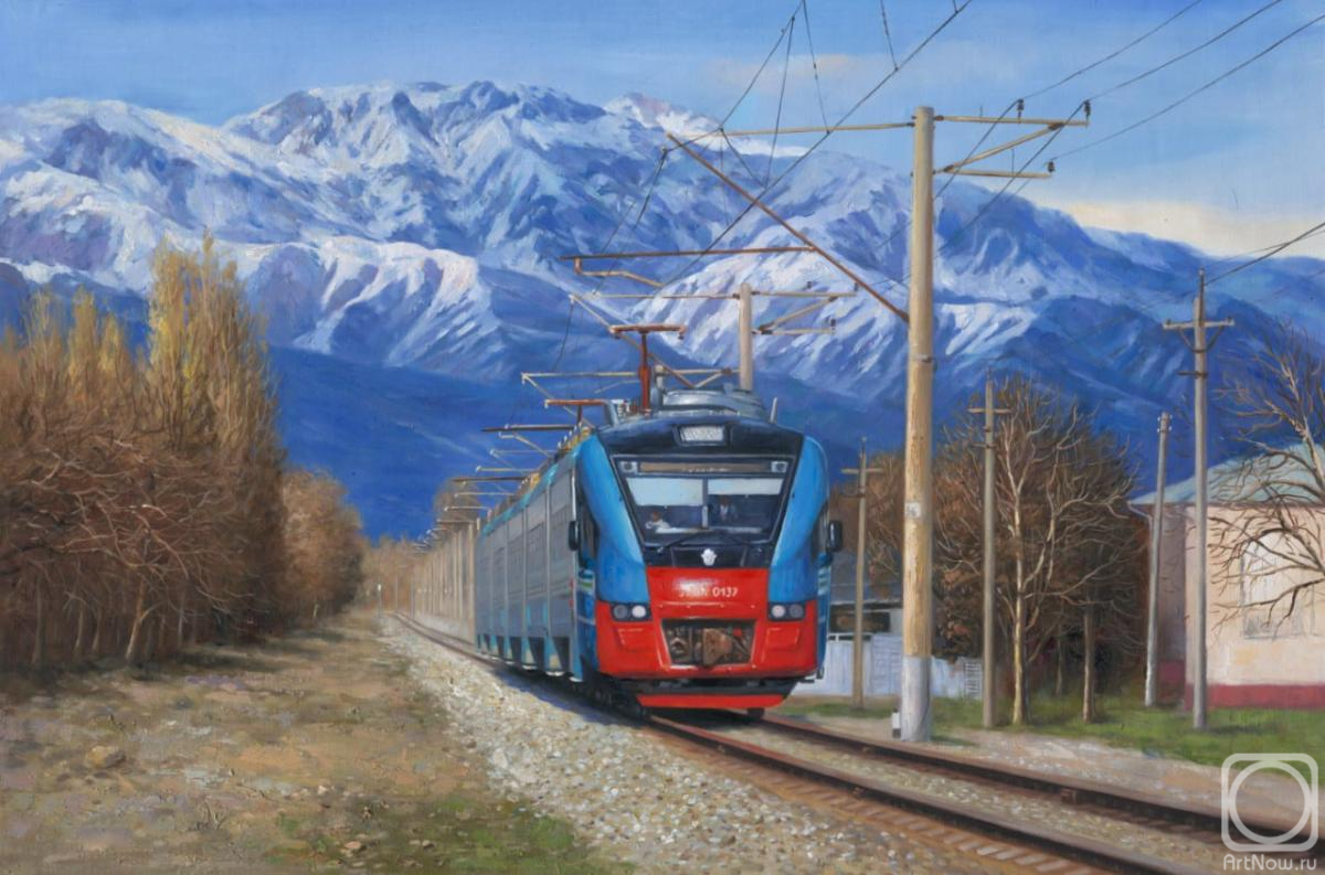 Kamskij Savelij. Electric train EP3D in Uzbekistan