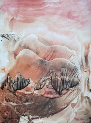 Terracotta evening in the mountains. Shtyurts Nataliya