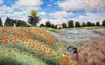 Copy of the painting by Claude Monet. Field of poppies at Argenteuil