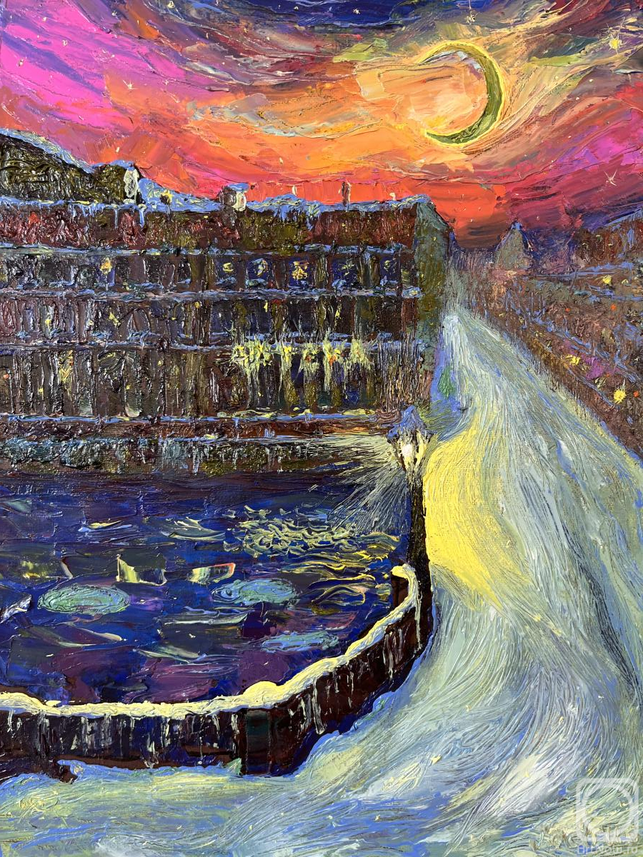 Davydov Igor. Night, street, lamp, drugstore