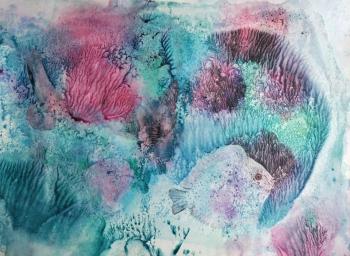 Underwater seascape with corals and fish. Shtyurts Nataliya