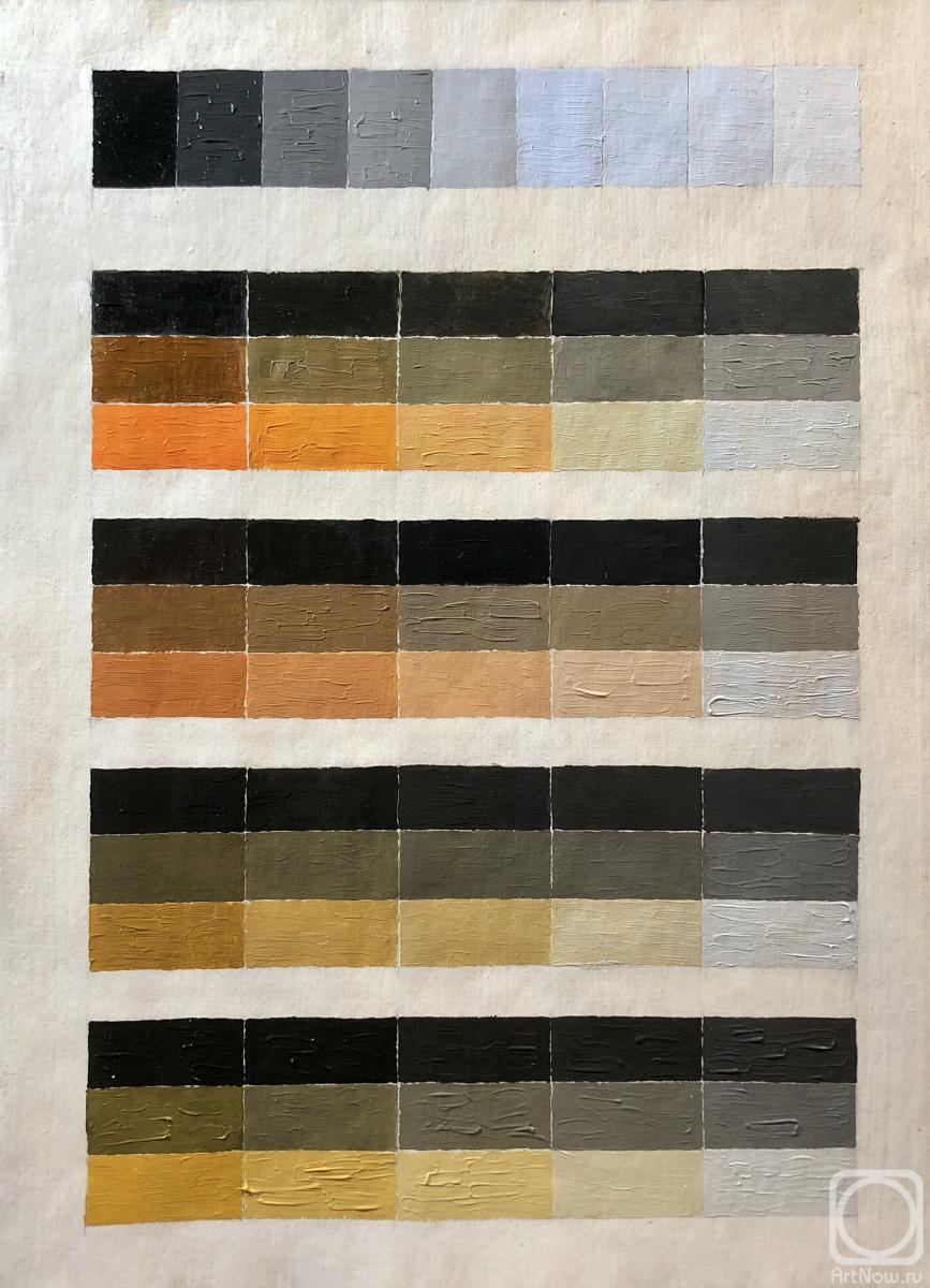 Yudaev-Racei Yuri. Oil Paints Mixtures : Oranges and Ochres with Light